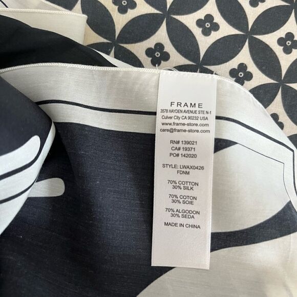 FRAME Womens Printed Sarong Silk Blend Fadednoirmulti Scarf - Picture 10 of 11